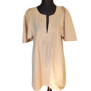 Pomander Place Cream V-Neck Mini Dress